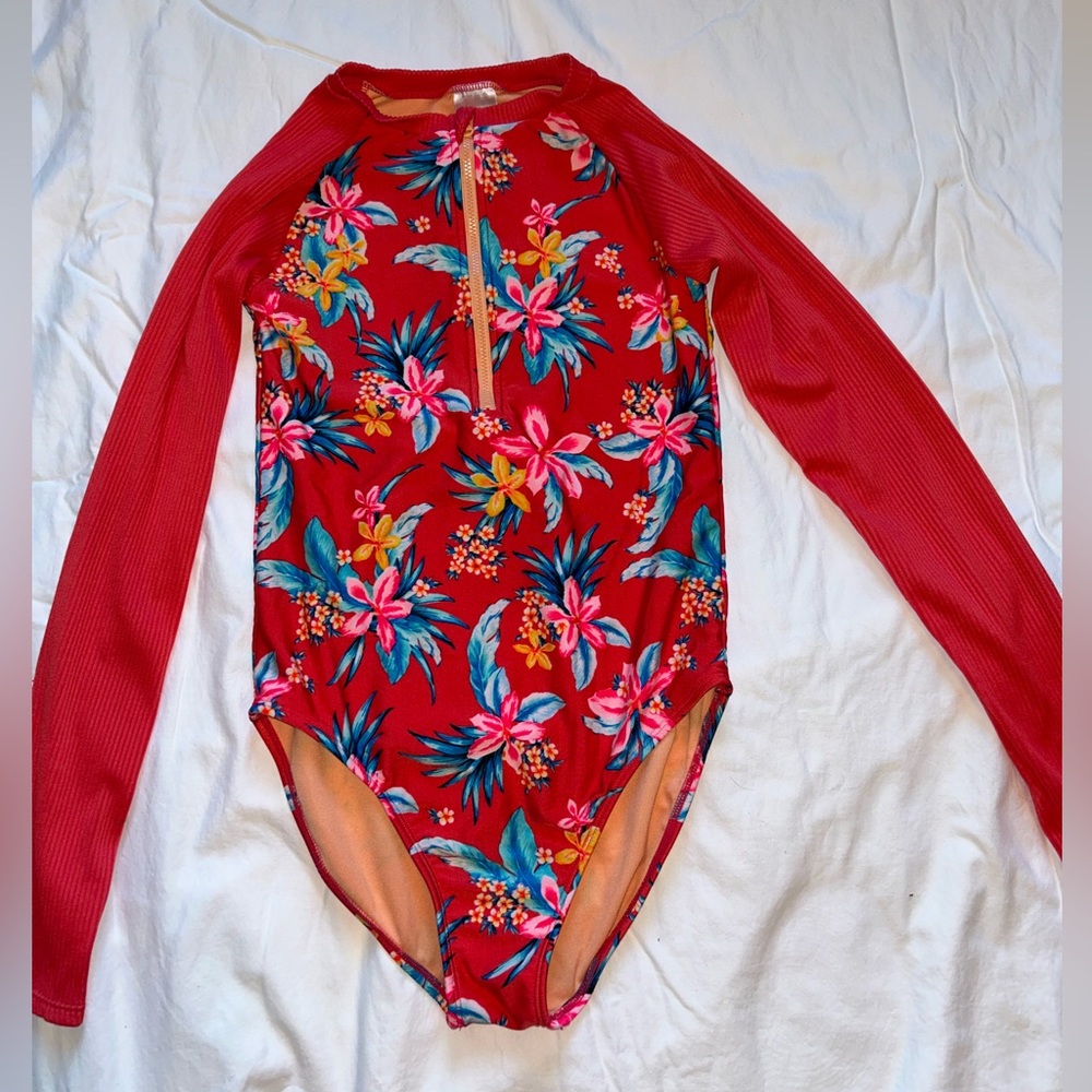 Art Class, Girls XL (14/16), Tropical long sleeve bathing suit